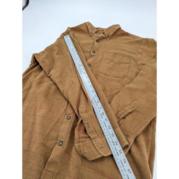 The Territory Ahead Shirt Mens XL-T Brown Green Red Button Up Plaid Long‎ Sleeve - Picture 3 of 7